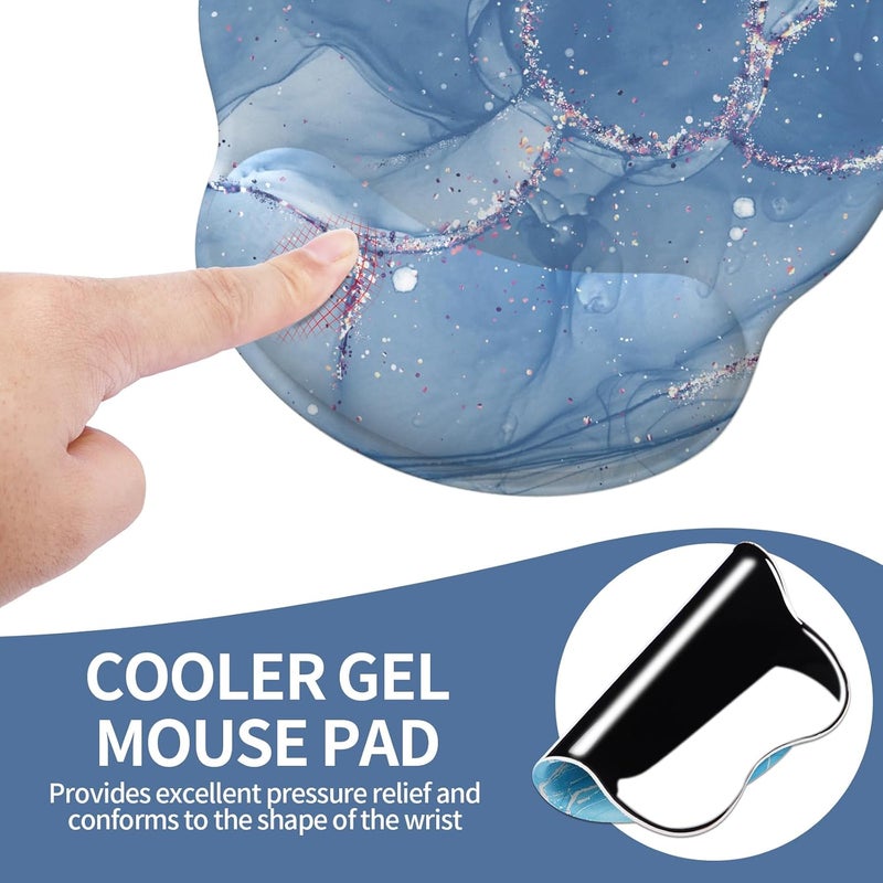 eulps Mouse Pad with Wrist Rest, Comfortable Computer Mousepad with Gel Wrist Support Smooth Surface and Non-Slip PU Base for Pain Relief, Laptop, Office & Home (Ice Lotus) - Image 5